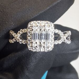 Elegant 0.54ctw Size 7 Rhodium Over 925 Sterling Silver Moissanite Ring